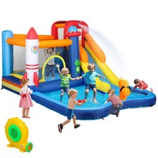 5 in 1 Kids Bouncy Castle w/ Water Slide, 550W Blower, 360x250x195cm 