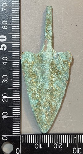 antigua reliquia de guerra punta de flecha de púas de bronce - Imagen 5 de 5
