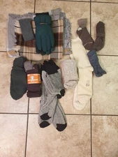 Lot Of Size 10-12 Wool Boot Socks Gloves Winter Scarves Weatherproof Army Issue 