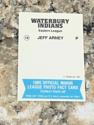 1985 TCMA Jeff Arney #720 Waterbury Indians Minor League Baseball