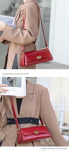 Damen Tasche Echtleder Vintage Baguette Achseltasche Crossbody Schultertasche - Bild 19 von 29