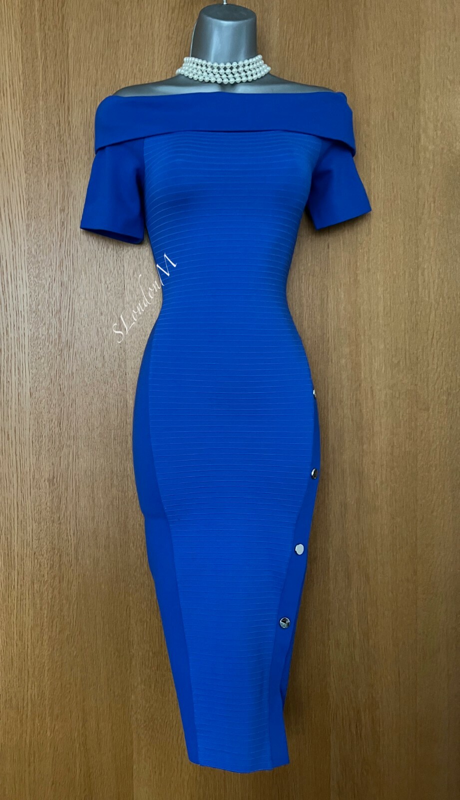 Jupe Crayon Karen Millen Femme - Bleue - Taille UK 10 - Midi - 100% Coton