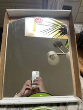 Hamilton Hills Beveled Scalloped Edge Rectangular Wall Mirror New