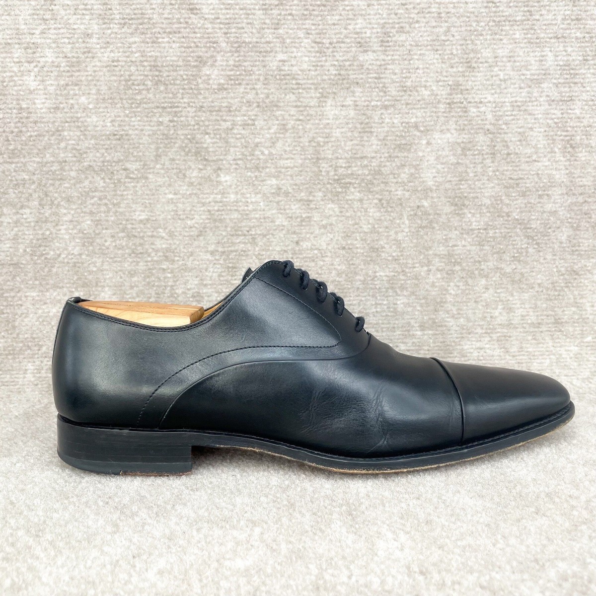 Magnanni Mens 10M Saffron Cap Toe Oxford Black Leather Dress  display picture 2