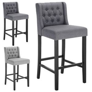 Details About Bar Stools Set Of 2 Bar Chairs Grey High Stools Breakfast Kitchen Chairs U201