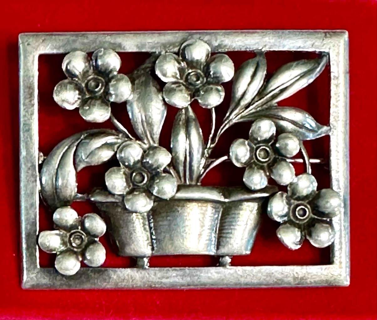 Unique Sterling Silver Rectangular Picture Framed… - image 1