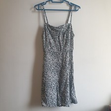 Cotton On White And Green Flower Patterned Mini Dress