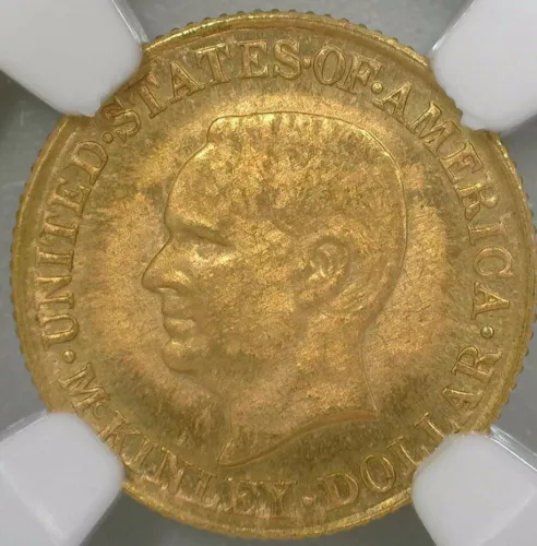 1916 McKinley Memorial Gold Dollar Commemorative NGC Graded MS 63 Good Luster