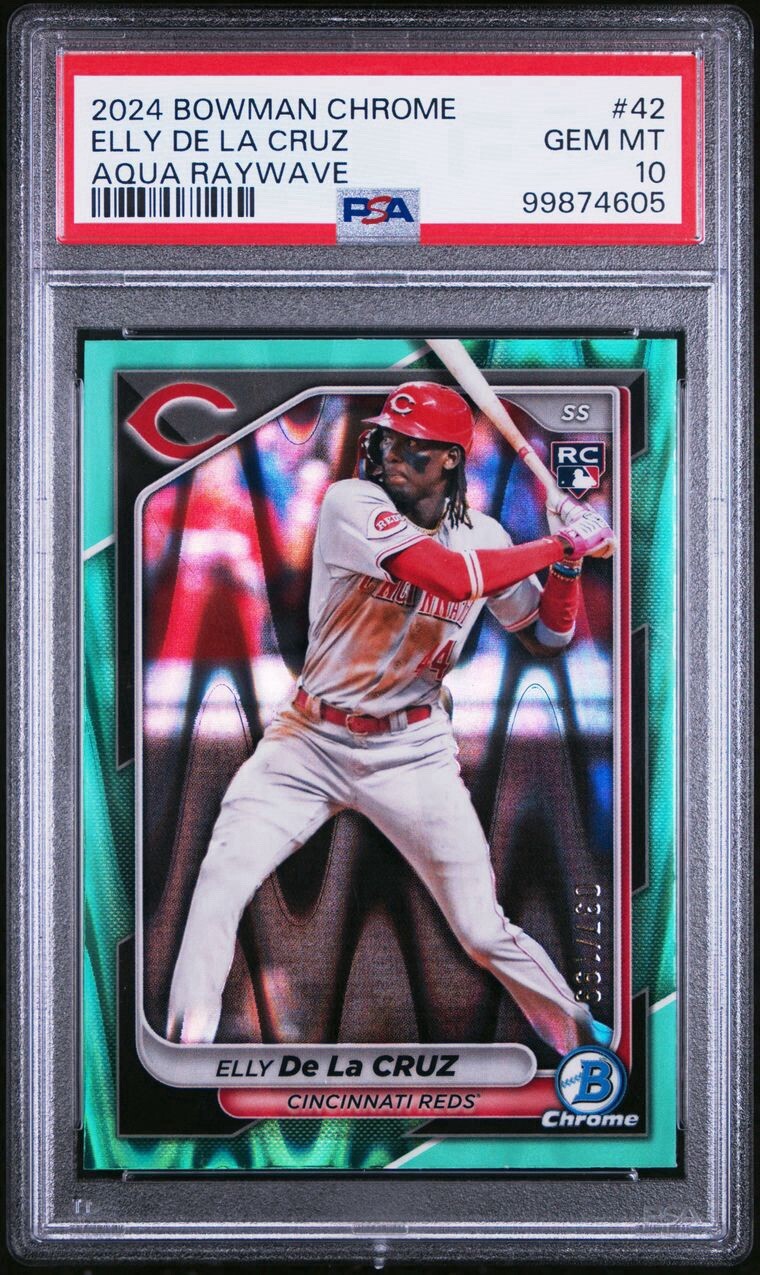 2024 Bowman Chrome - Aqua RayWave Refractor #42 Elly De La Cruz /199 (RC)