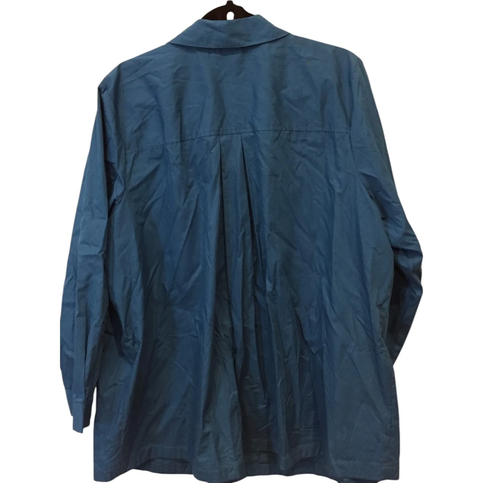 Camisa con botones Joan Rivers lentejuelas para mujer talla 2X azul marino bolsillos delanteros Foto 2 de 4