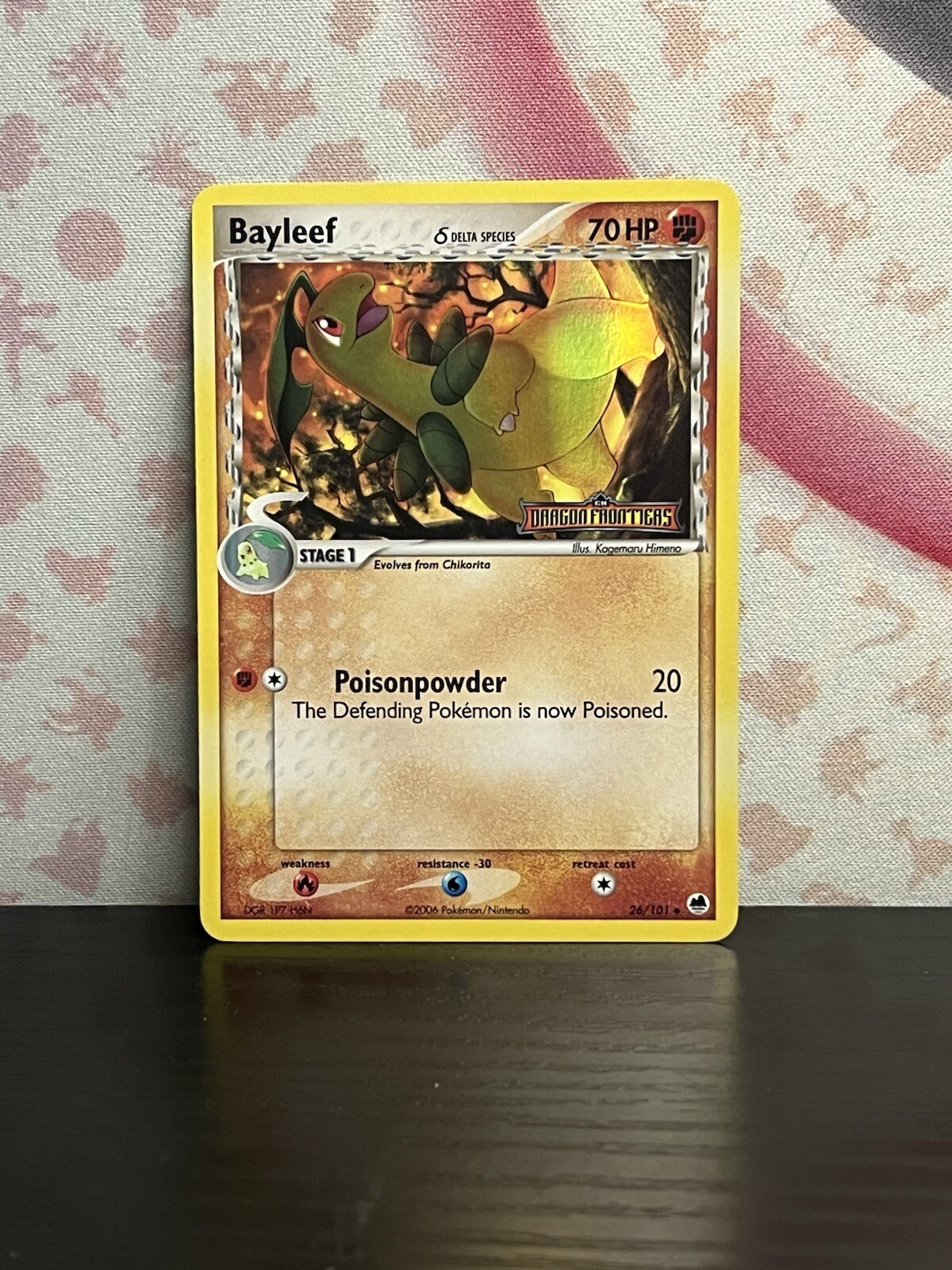 Pokemon TCG Bayleef 26/101 Reverse Holo Stamped  EX Dragon Frontiers Nintendo LP