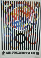 1988 Vintage Original Seoul Olympics Yaacov Agam 