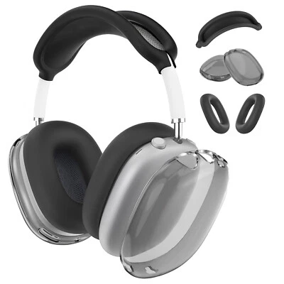 MMOBIEL Silikon-Schutzhülle für AirPods Max-Clear TPU Ohrmuscheln Schutz Hülle - Schwarz