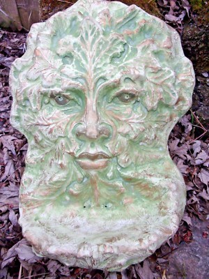 Green man bird feeder mold plaster concrete mould  13.5''H x 9.5''W x up to 4'' 