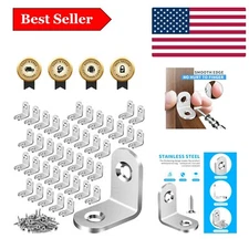Sturdy Stainless Steel Corner Brace Set of 40PCS with Screws - Perfect for DIY