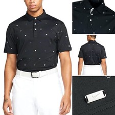 Nike Dri-Fit Golf Player All Over Print Heritage Polo Shirt BLACK DH0645 010 S