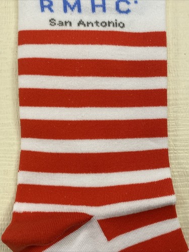 Ronald McDonald House Charities San Antonio Red & White Striped Pair Of Socks - Picture 14 of 24