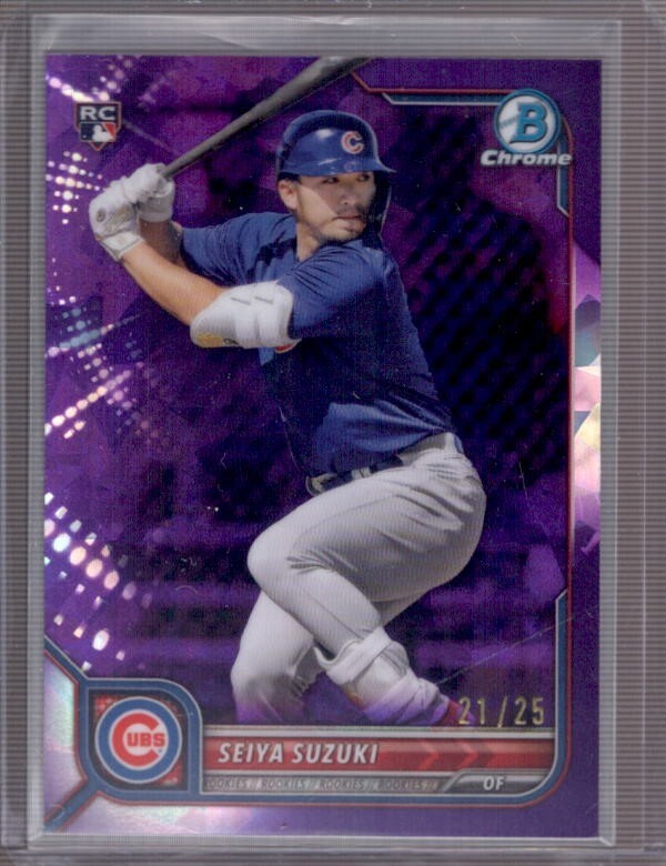 SEIYA SUZUKI 2022 Bowman Chrome Sapphire #69 Purple Refractor Rookie RC #21/25