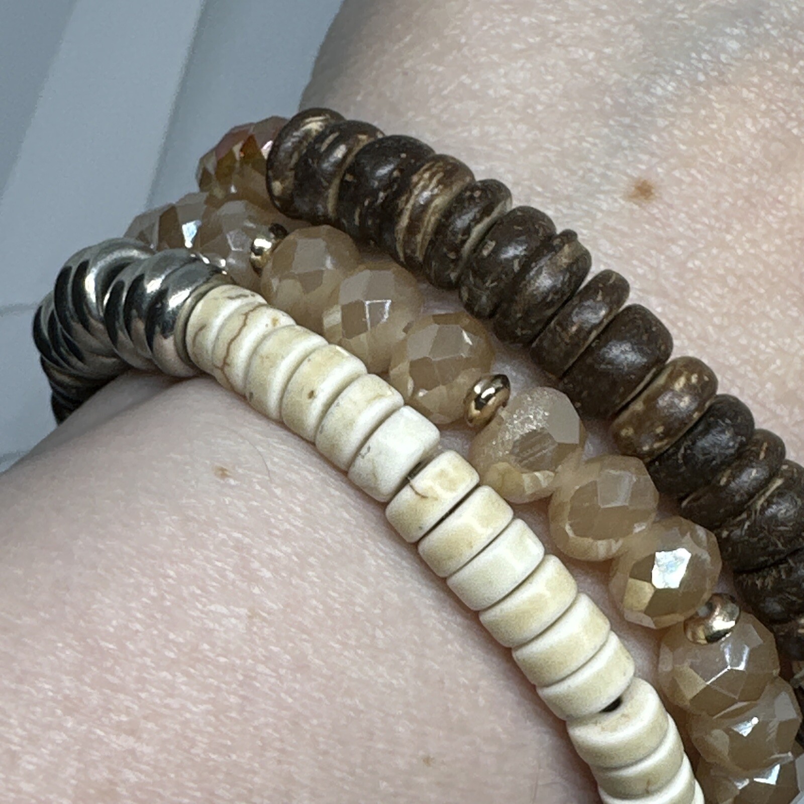 Set 3 Stack Stretch Bracelets Crystals AB Dreamsi… - image 7