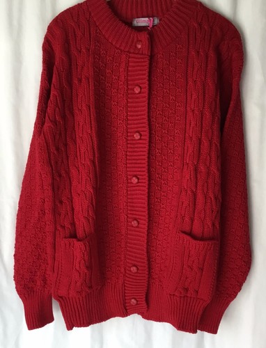 NEW ELDERLY LADIES BUTTON UP CABLE 