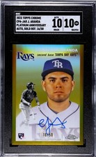 2023 Topps Chrome Platinum Anniversary Jonathan Aranda RC Auto Gold SGC 10/10