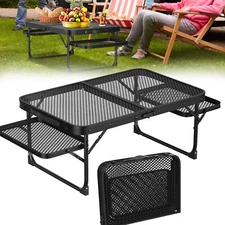 Portable Aluminum Folding Table Outdoor Picnic Camping Table with 2 Wing Panels