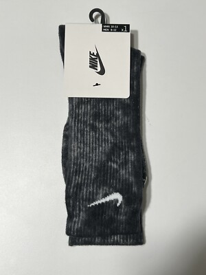 Nike Everyday Plus Cushioned Tie Dye Crew Socks DA2613 010 - Size L (8-12) NWT