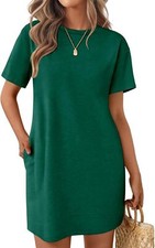 Women's Cotton Nightgown with Pockets Soft Breathable Sleepwear Loose Fit Lounge