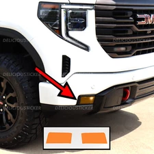 For 2022-2025 GMC Sierra 1500 AMBER Orange Fog Light Vinyl Front Overlay Tint