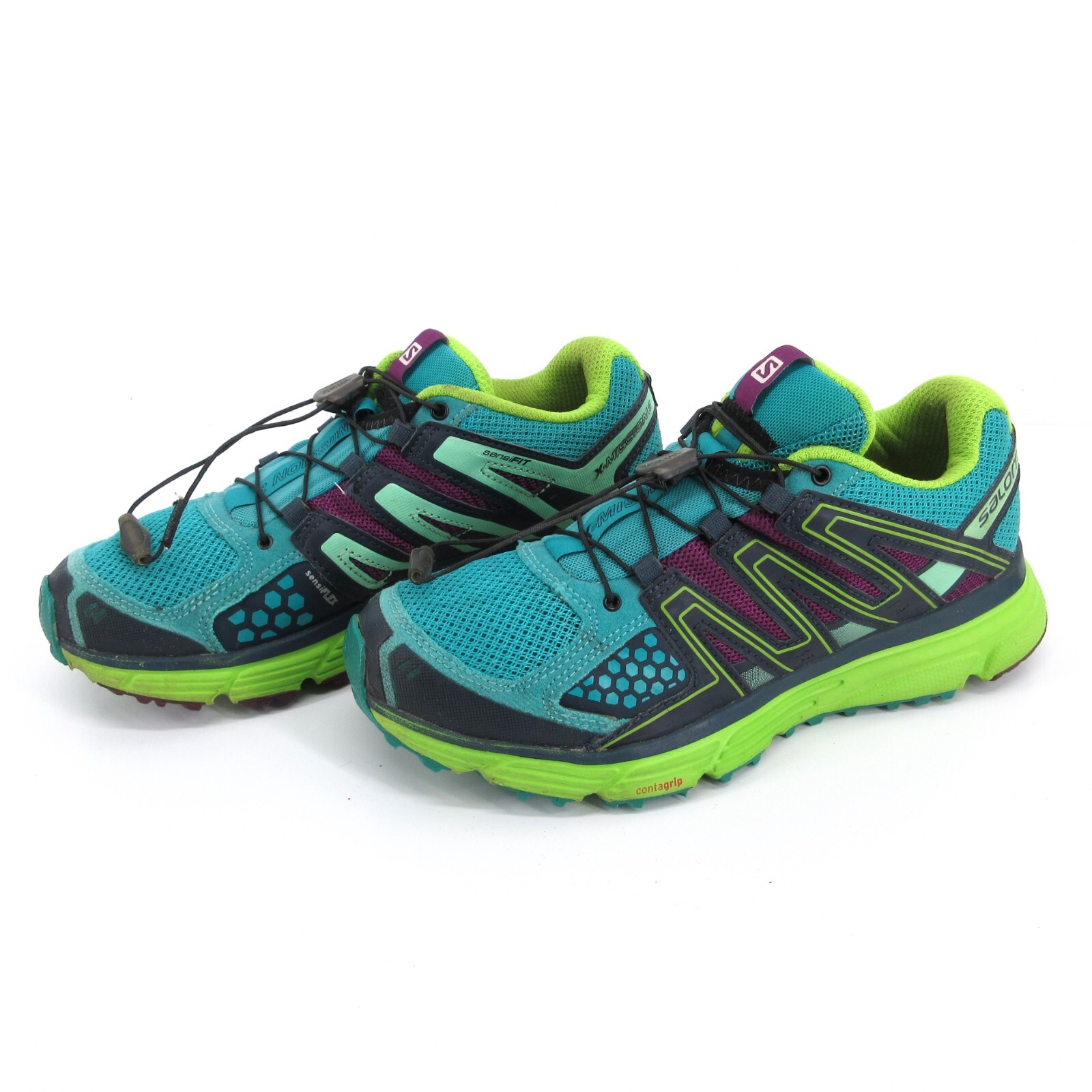 Scarpe da trail Salomon X Mission 3 da donna taglia 8 sneakers da corsa blu verde acqua