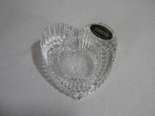 Lead Crystal Candle Holder Heart Shape Made in USA 24% Lead Crystal