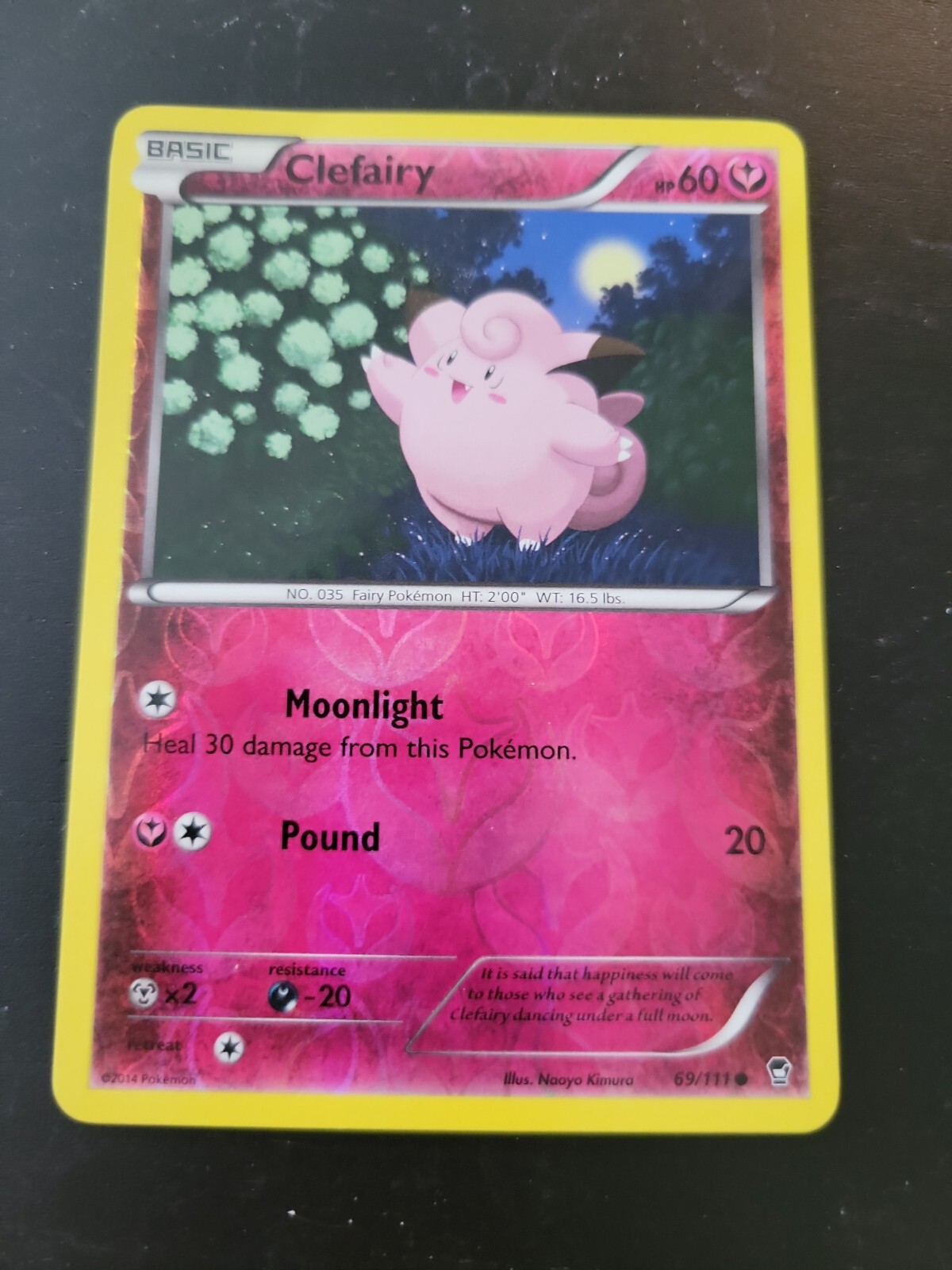 Pokemon TCG Card 2014 XY Furious Fists - Clefairy 69/111 Reverse Holo