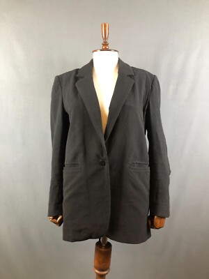 Ba&Sh Overcoat Women Size 2 Black Wool Blend