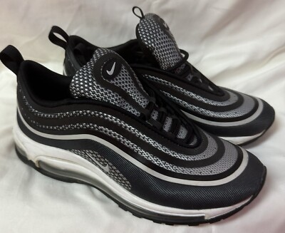 Womens Nike Air Max 97 Ultra Running Shoes Sz 7.5 Black White Reflective Stripe