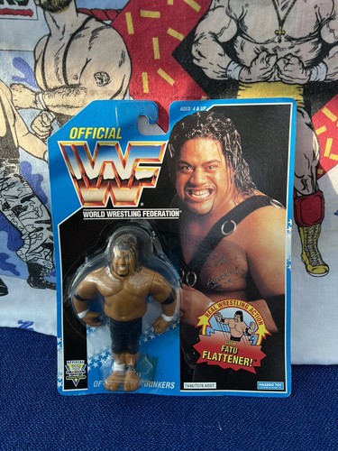 Official WWF, 1993 MOC Hasbro Fatu Of The Head Shr...