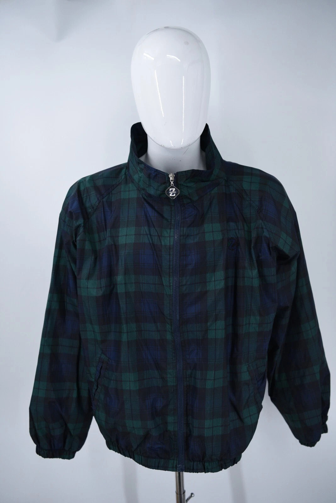 Vintage Jerzees Plaid Tartan Water Resistant Windbreaker Jacket Mens XL