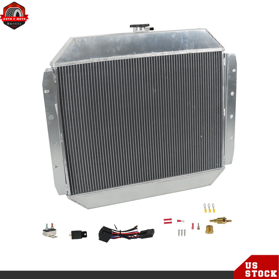 4 Row Radiator Shroud Fan For 1966-1979 Ford F100 F150 F250 F350 Bronco Pickup - Image 2 of 4