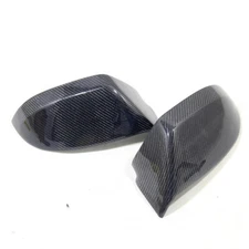Carbon Fiber Add-on Side Mirror Cover Caps for Audi A7 S7 12-18 w/o Lane Assist