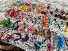 Vintage Large LOT Used/New Cross Stitch Threads, Thread Organizer, Frame/Fabric