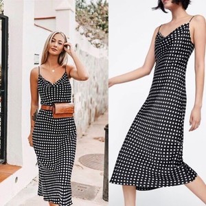 zara polka dot slip dress
