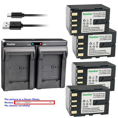 Kastar Battery Dual USB Charger for BN-V416 & JVC GR-DVL500 GR-DVL505 GR-DVL507
