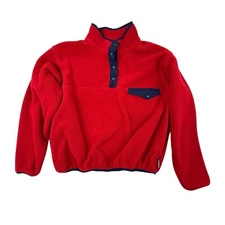 Vintage Eastern Mountain Sports EMS Fleece Snap-T Pullover Women L Red Polartec