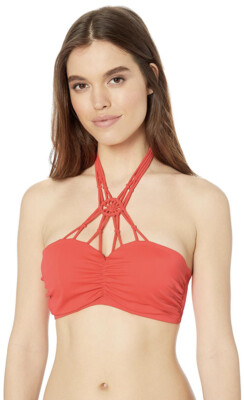 Freya Macramé String & Knot Bandeau Monokini - Underwire Swimsuit, Black, Size 34D - View #12