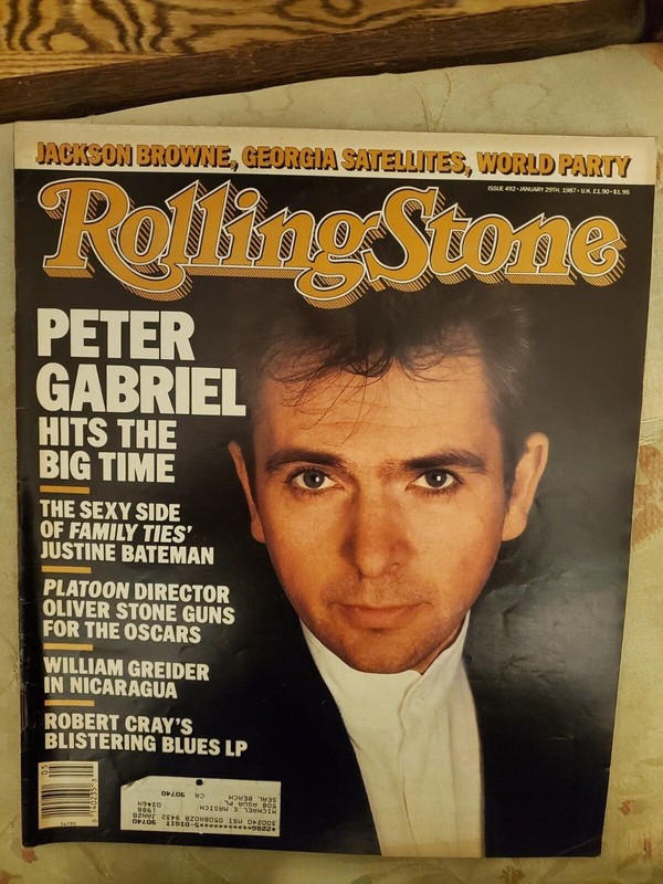 Peter Gabriel - Rolling Stone Magazine Issue 492 January 29, 1987 Jackson Browne