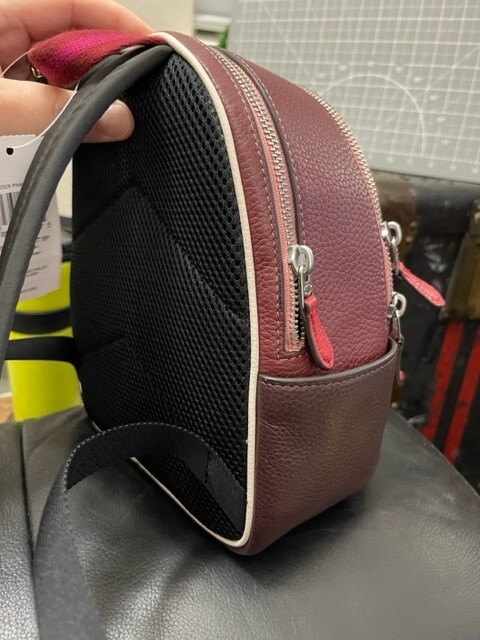 COACH Mini Court Colorblock Pink Backpack Pebble Leather 