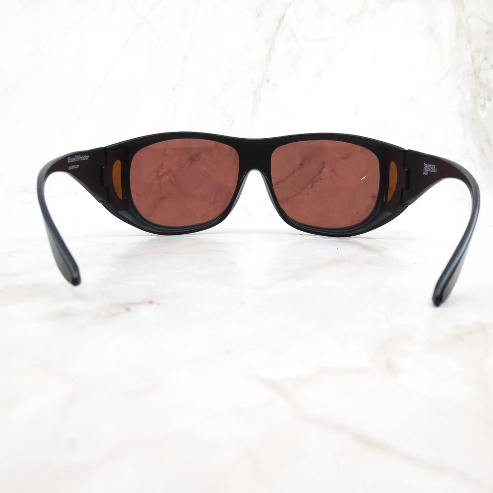 Solar Shield Eyeglasses Frame Women's Black Metal Full Rim Wrap Polarized Lens - Image 4 of 4