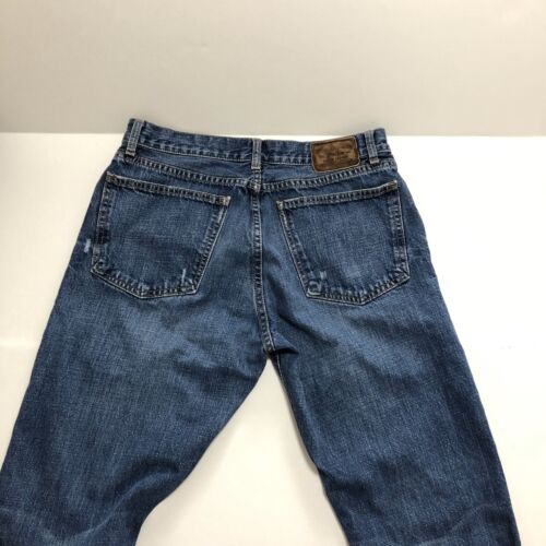 Vintage POLO Ralph Lauren Jeans Latzhose Arbeit RRL USA Leder Aufnäher Indigoblau - Bild 3 von 11