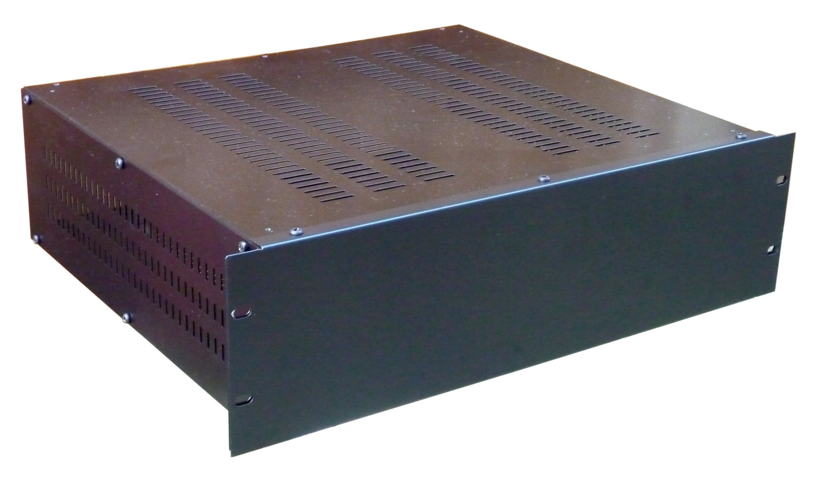 3U Rack Mount Chassis 19 inch rack mount vented enclosure 390mm deep, in black
