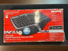 Microsoft Natural Ergonomic 4000 Wired Keyboard Model 1048 Black B2M-00012 Used