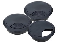 3 Pack Large Desk Grommet Wire Organizer 80mm 3.15 Inch Mounting Dia Office